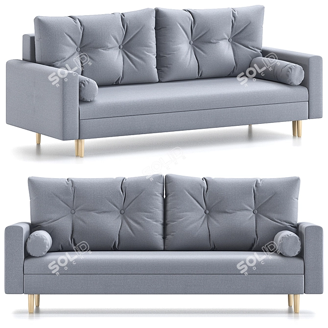 Numo Velvet Grafit Sofa Set 3D model image 1