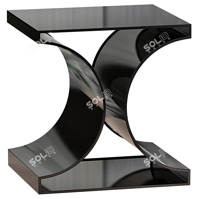 Steel Abstract End Table 24'' 3D model image 3