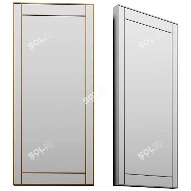 Minimalist Metal Floor Mirror 3D model image 1