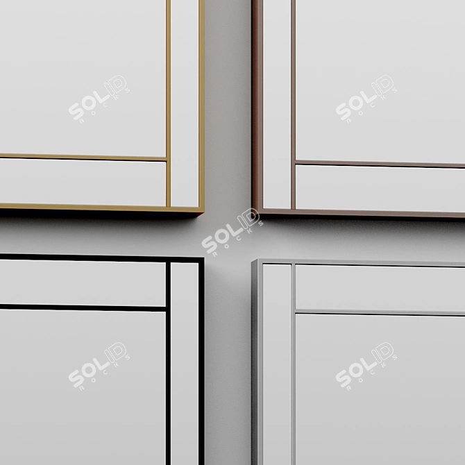 Minimalist Metal Floor Mirror 3D model image 3