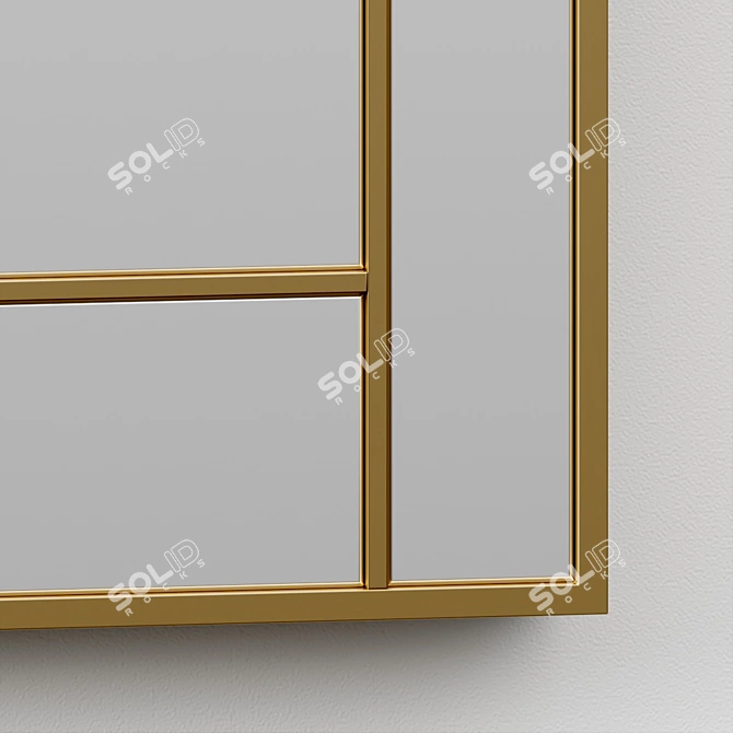 Minimalist Metal Floor Mirror 3D model image 4