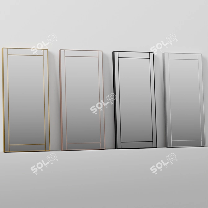 Minimalist Metal Floor Mirror 3D model image 5