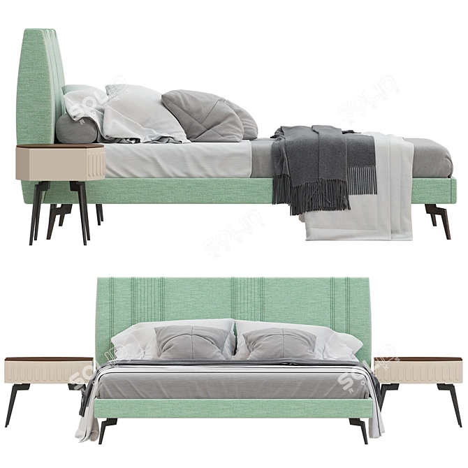 Luxury Oceano Series Bed 3D model image 2