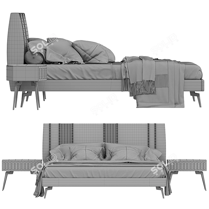 Luxury Oceano Series Bed 3D model image 5