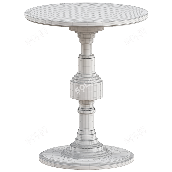 Elegant Solid Wood End Table 3D model image 2