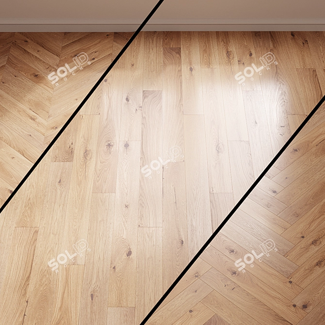 Bergen Oak Parquet Flooring 3D model image 1