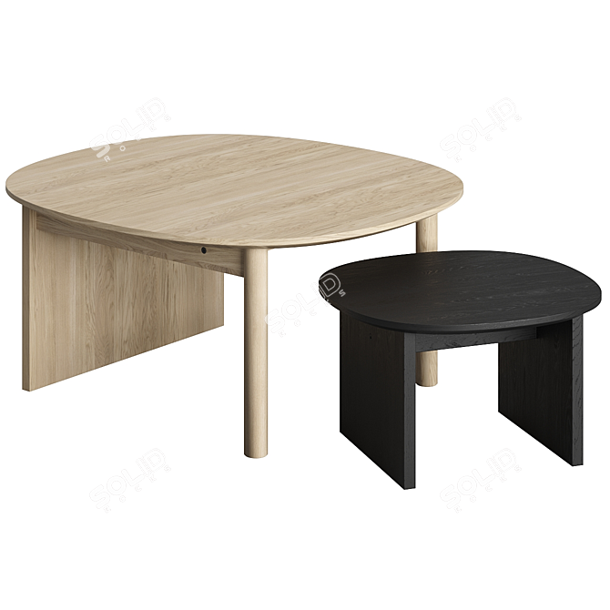 Elegant Scandinavian Design Sling Tables 3D model image 1