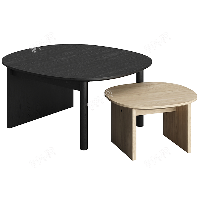 Elegant Scandinavian Design Sling Tables 3D model image 2