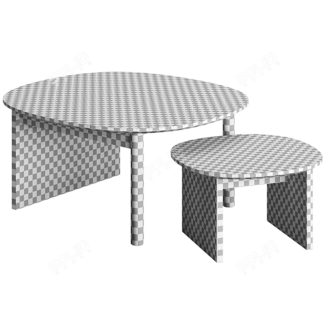 Elegant Scandinavian Design Sling Tables 3D model image 4