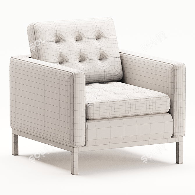 Elegant Modway Loft Tufted Armchair 3D model image 5