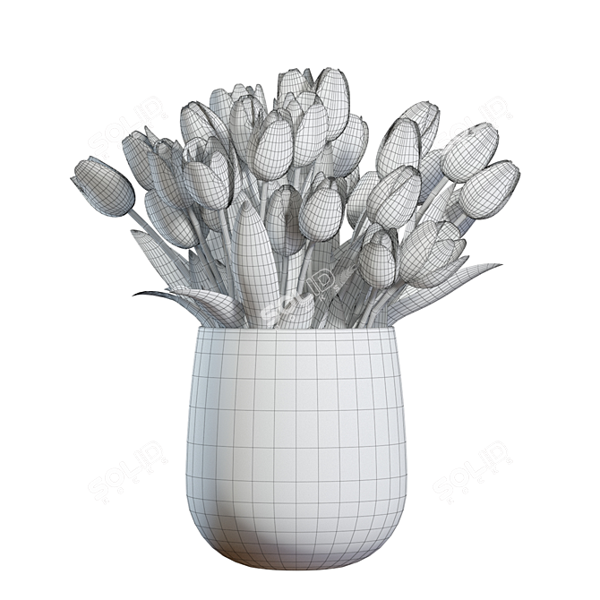 Elegant Tulips Bouquet 3D Model 3D model image 6