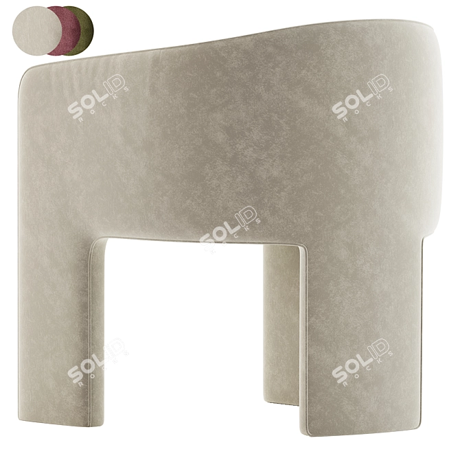 Milo Baughman Velvet Armchair Design 3D model image 4