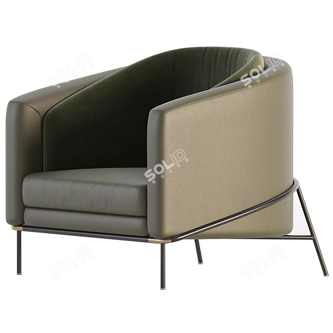 Elegant FIL NOIR Armchair Design 3D model image 5