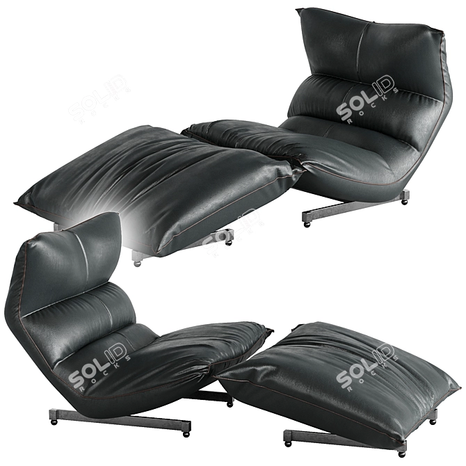 Vintage Vittorio Varo Lounge Chair 3D model image 2