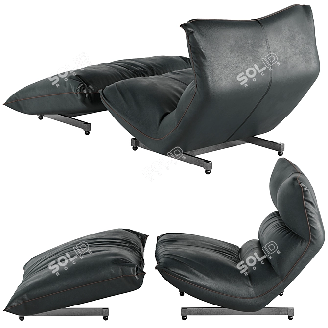 Vintage Vittorio Varo Lounge Chair 3D model image 3