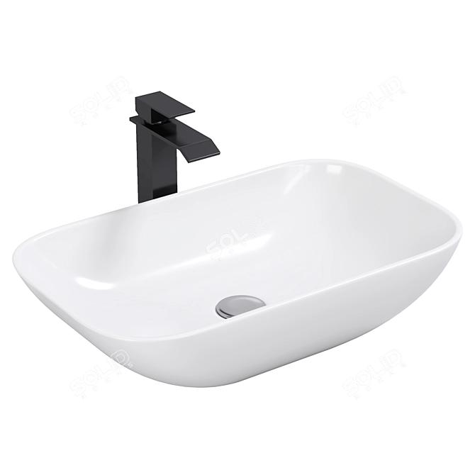 Elegant Megha Wash Basin 3D model image 1