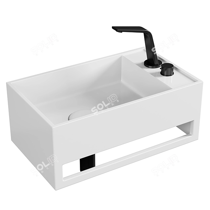 Pierre Solide Wall Mounted Basin 3D model image 1