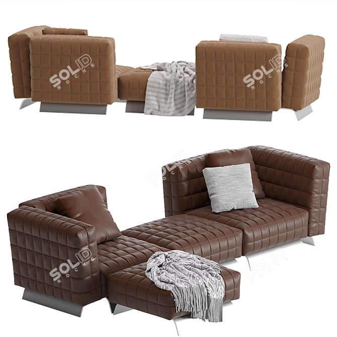 Modern Modular Minotti Twiggy Sofa 3D model image 4