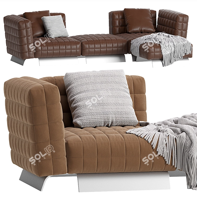 Modern Modular Minotti Twiggy Sofa 3D model image 6