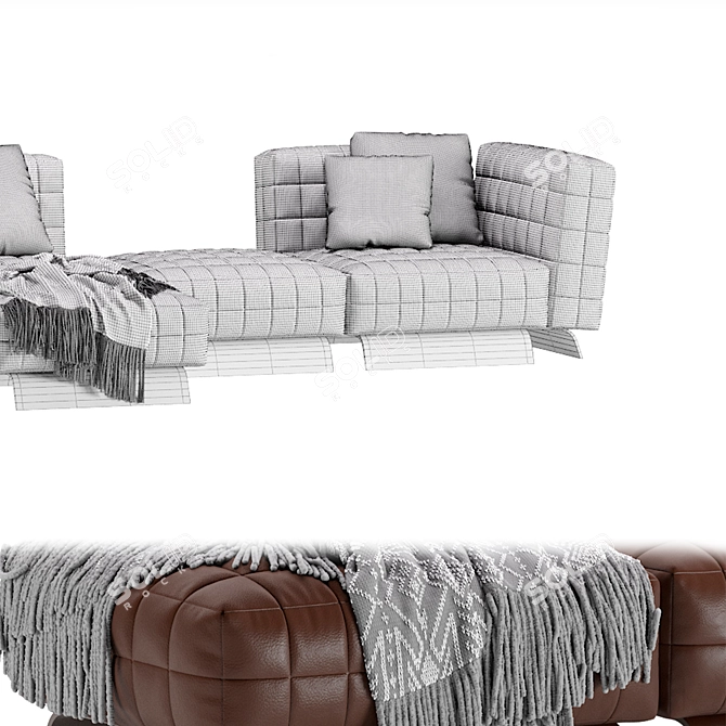 Modern Modular Minotti Twiggy Sofa 3D model image 8