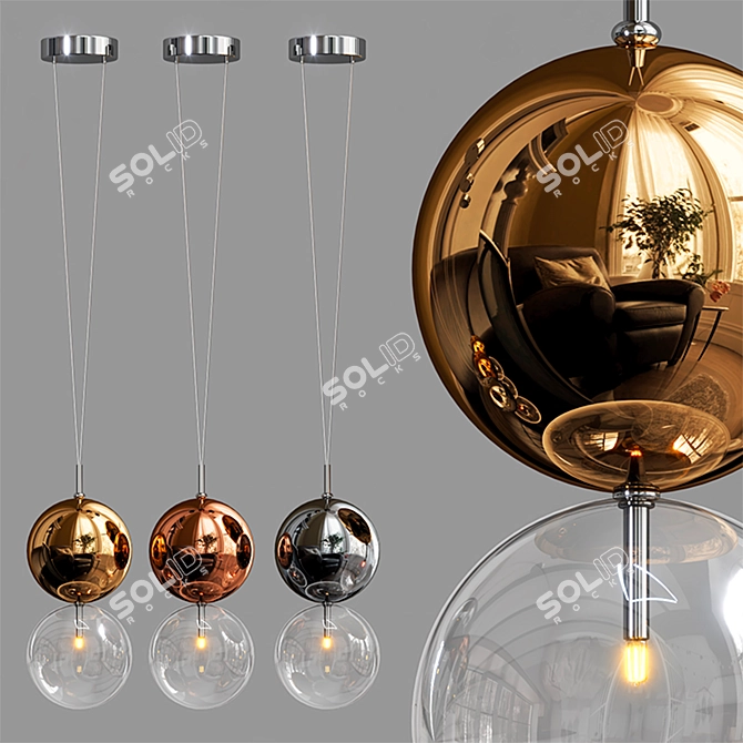 Modern Apollo Pendant Light Fixture 3D model image 2
