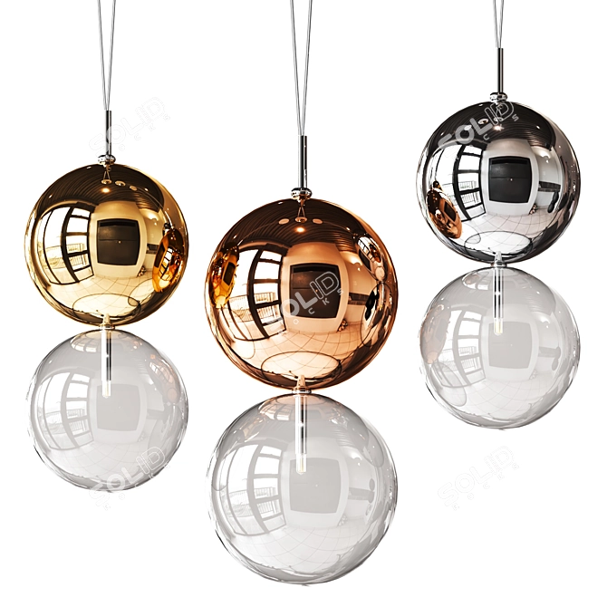 Modern Apollo Pendant Light Fixture 3D model image 4