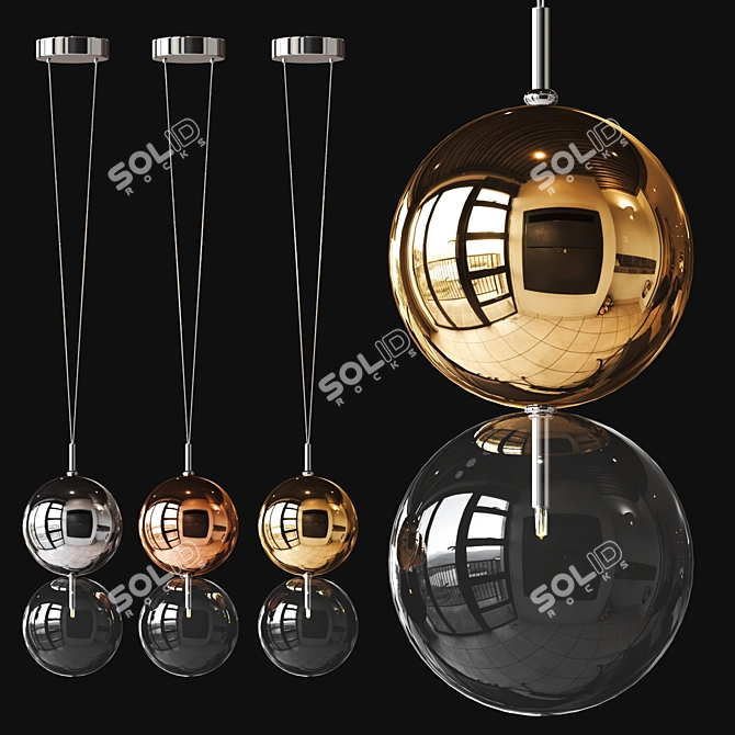 Modern Apollo Pendant Light Fixture 3D model image 5