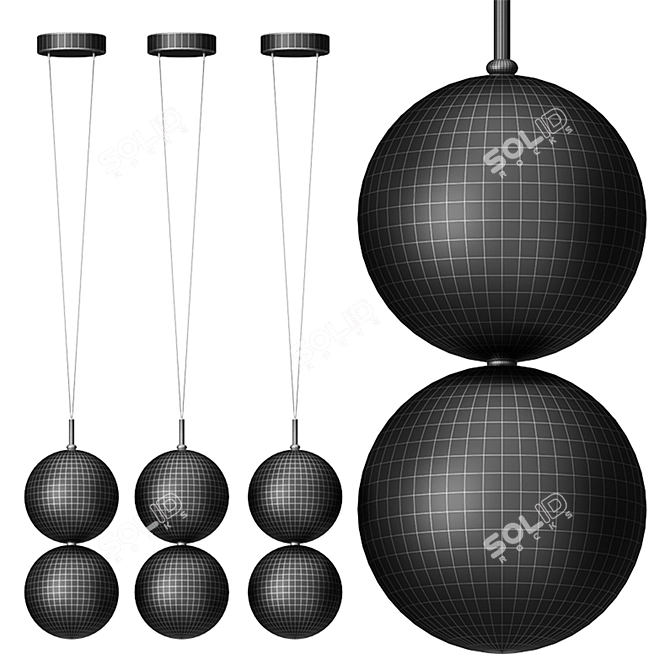 Modern Apollo Pendant Light Fixture 3D model image 6