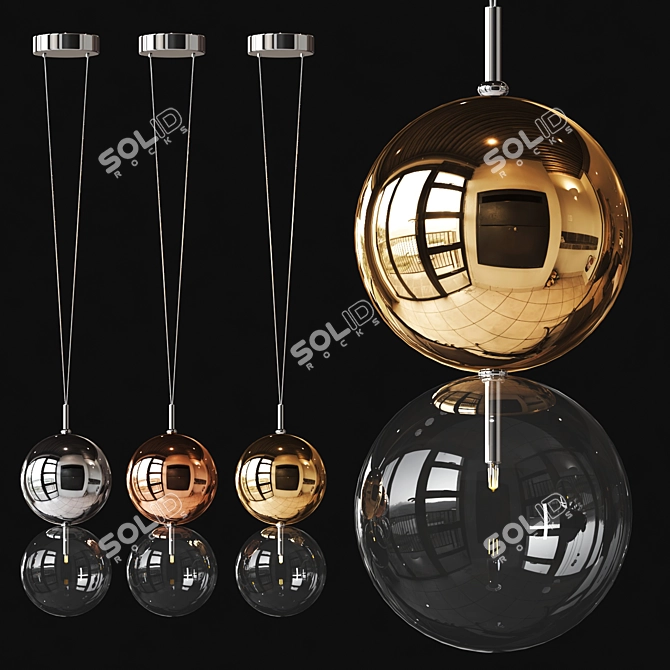 Modern Apollo Pendant Light Fixture 3D model image 7