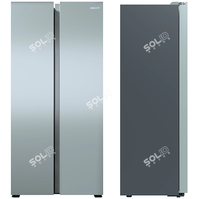 DEXP Silver Side-by-Side Refrigerator 3D model image 1
