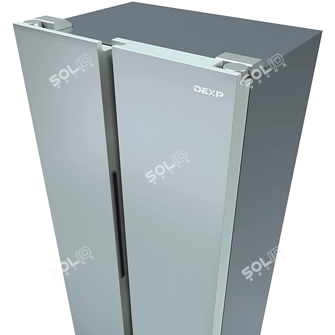DEXP Silver Side-by-Side Refrigerator 3D model image 3