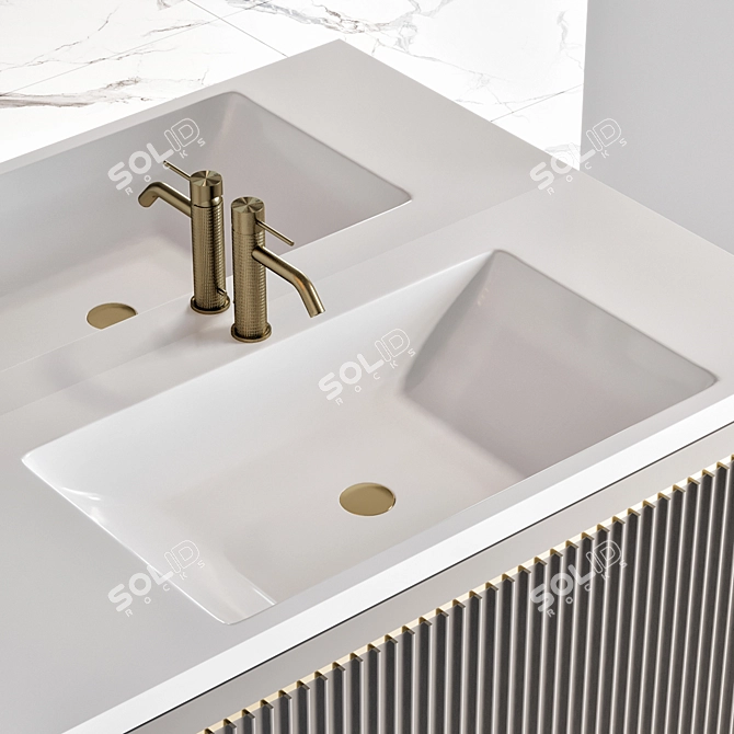 Modern Bathroom Vanity with Gessi Faucet 3D model image 4