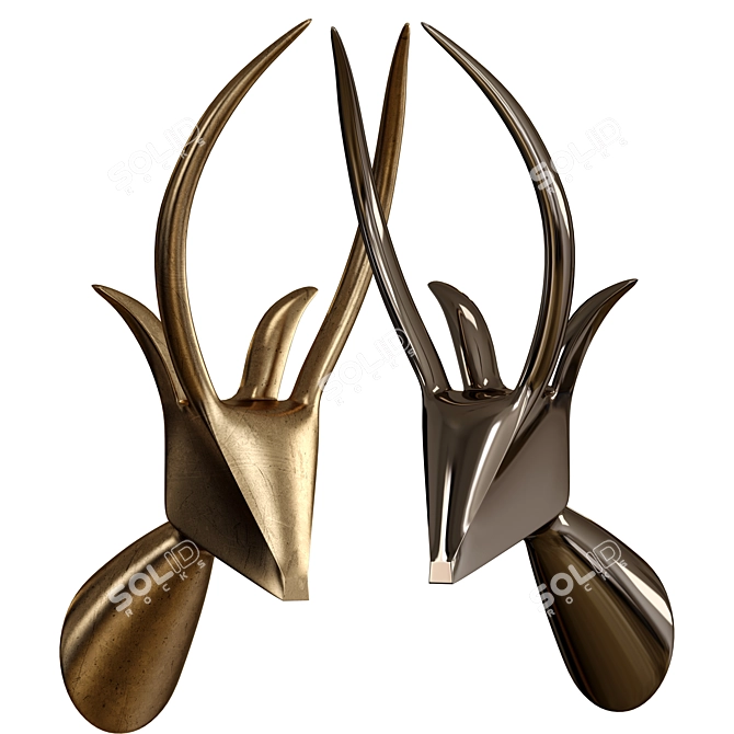 Safari Chic Animal Head Hooks 3D model image 7