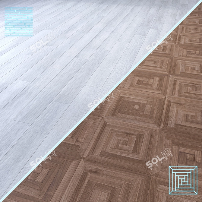 Wood Floor Model Set 3D model image 1