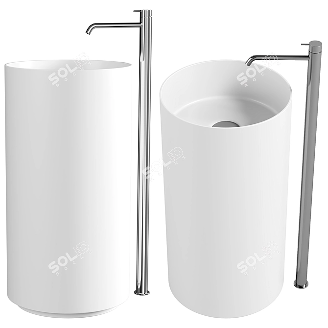 MARMARA Porcelain Sink Holder 3D model image 1