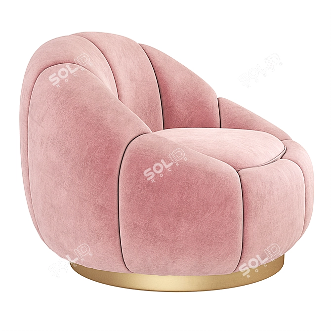 Eichholtz Inger Swivel Chair: Velvet Swivel Luxury 3D model image 5