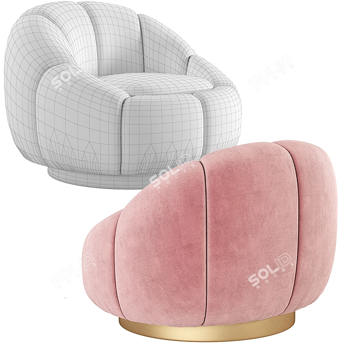 Eichholtz Inger Swivel Chair: Velvet Swivel Luxury 3D model image 6