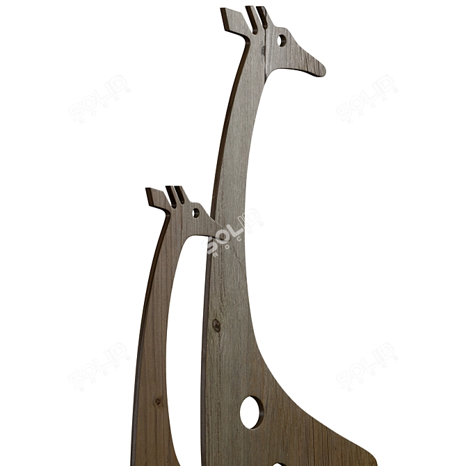 Giraffe Herd Garden Art Sculptures 3D model image 4