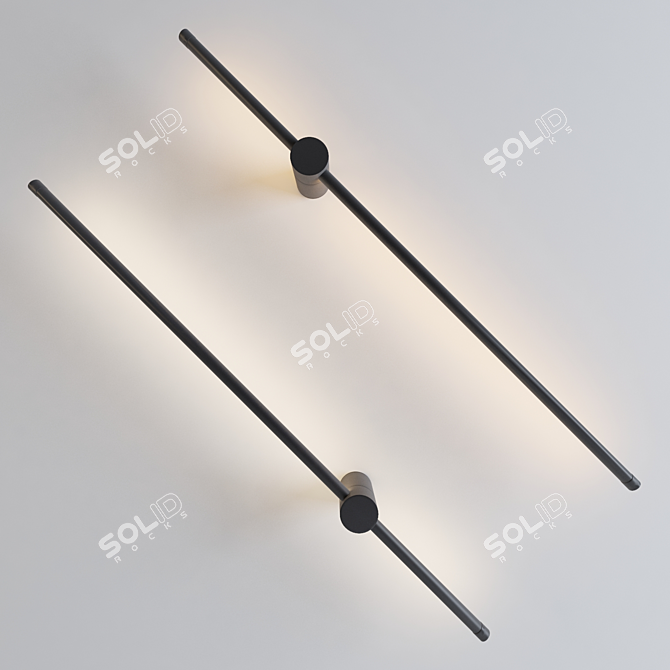 Modern LED Wall Sconce Black 3D model image 7