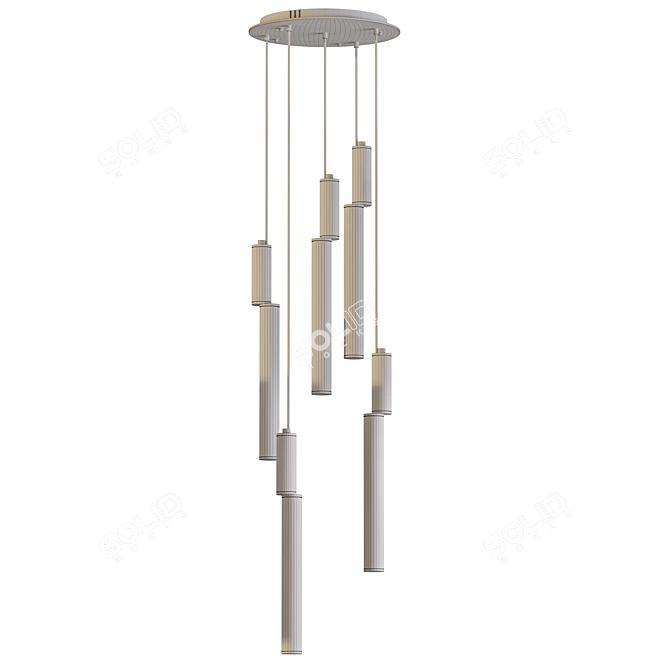 Elegant Gold Ceiling Light Fixture 3D model image 3