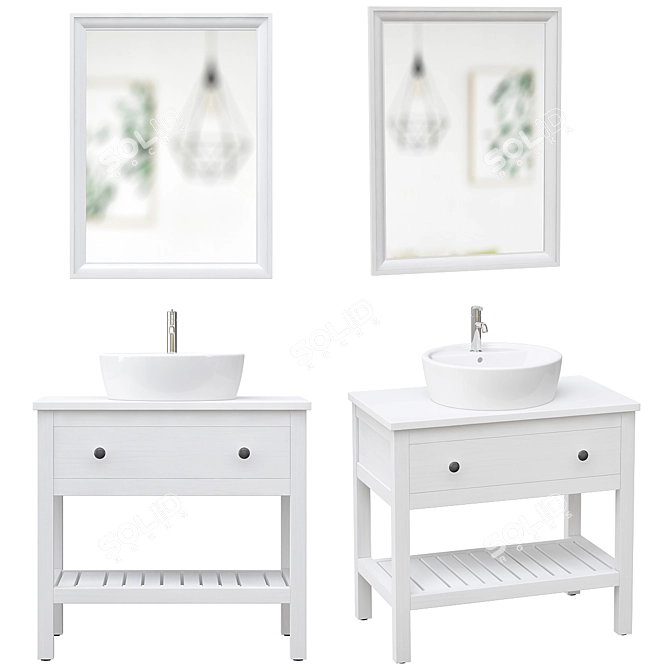 Hemnes Tornviken White Bathroom Furniture 3D model image 1