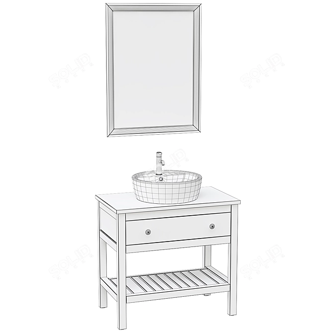 Hemnes Tornviken White Bathroom Furniture 3D model image 2