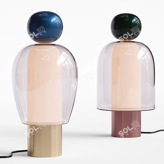 Sleek Lagoon Table Lamp Trio 3D model image 1