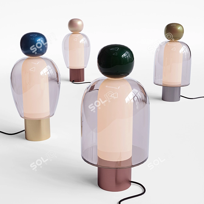 Sleek Lagoon Table Lamp Trio 3D model image 2