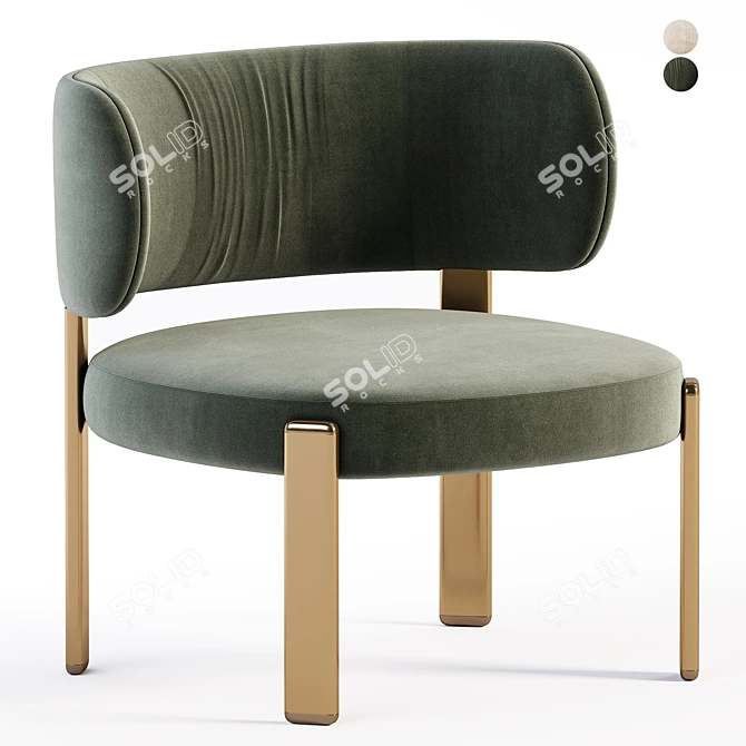 Elegant Roma Armchair Turri Design 3D model image 9