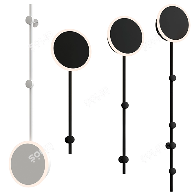 Modern Acrylic Metal Wall Lamp 3D model image 1