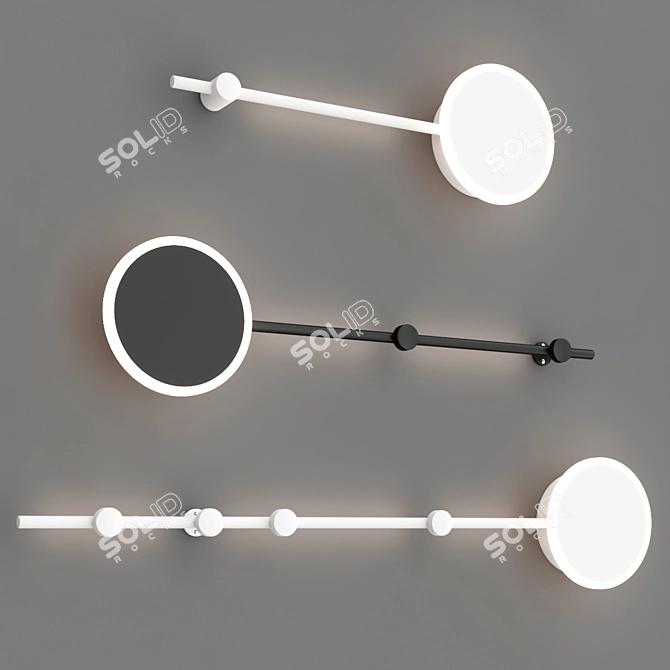 Modern Acrylic Metal Wall Lamp 3D model image 2
