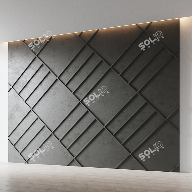 Decorative Relief Wall Panel 3D model image 2