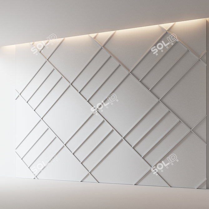 Decorative Relief Wall Panel 3D model image 3