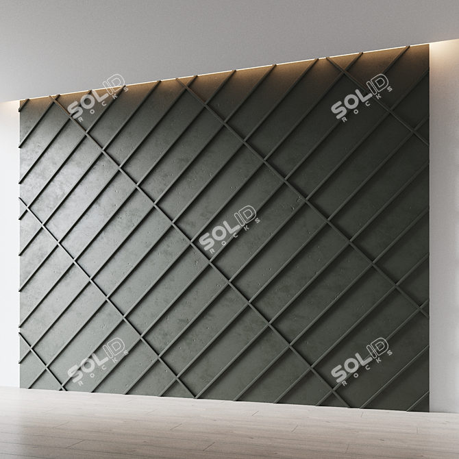 Decorative Relief Wall Panel 3D model image 1